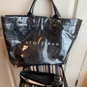Black Patent 'TOTE BAG' Vinyl Tote
